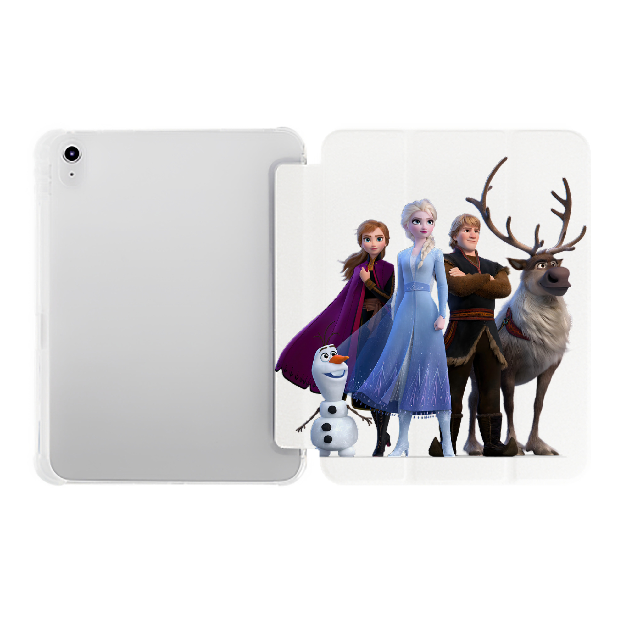 （画像用） アナと雪の女王 アンナ エルサ Frozen Anna Elsa IPad ケース ペン収納付き 三つ折りスタンド PUレザー×シリコン 対応機種9.5/10.5/10.9インチ